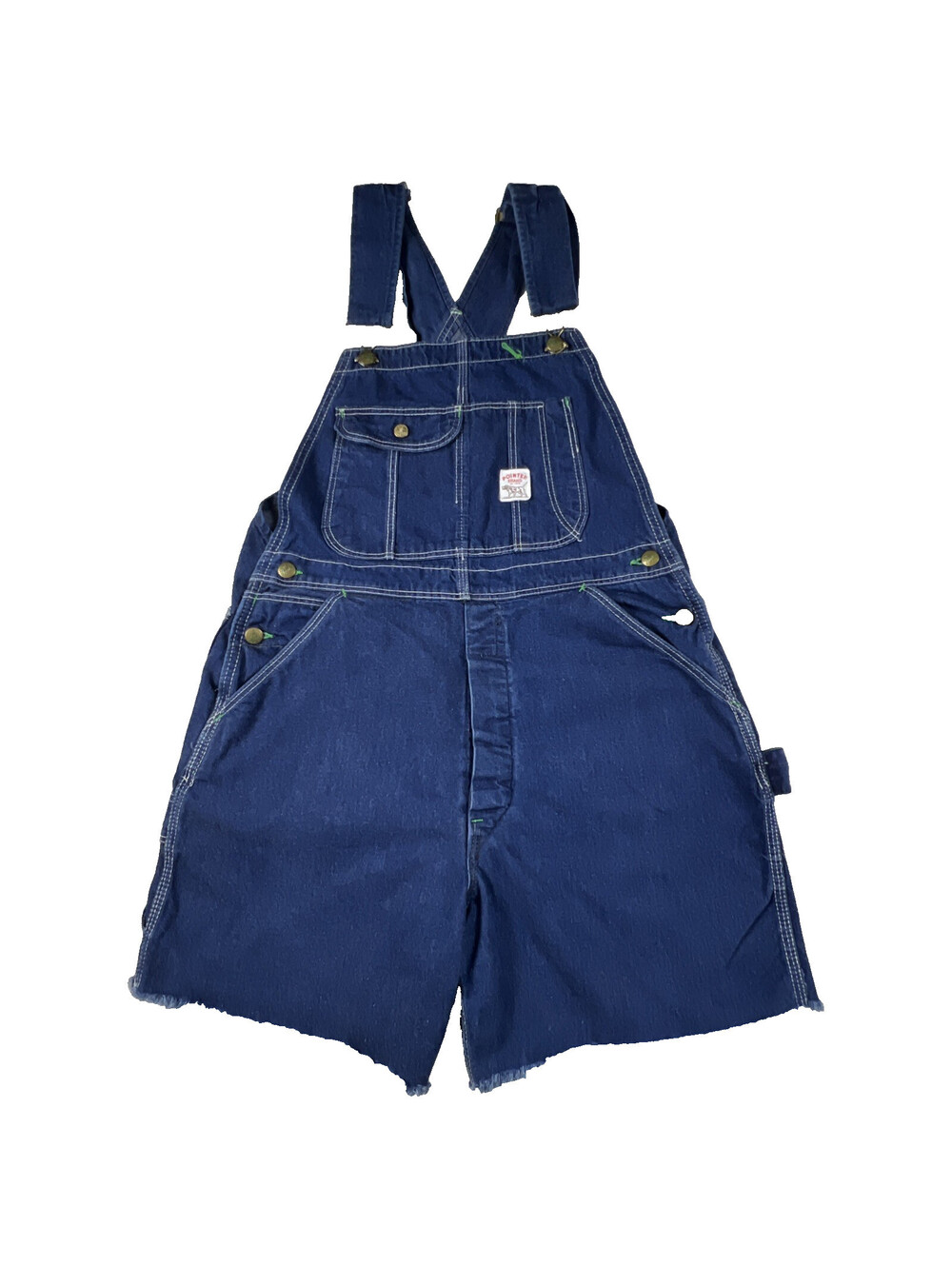 Vintage Pointer Brand Denim Button Fly Shortalls Overall Shorts USA 34W
